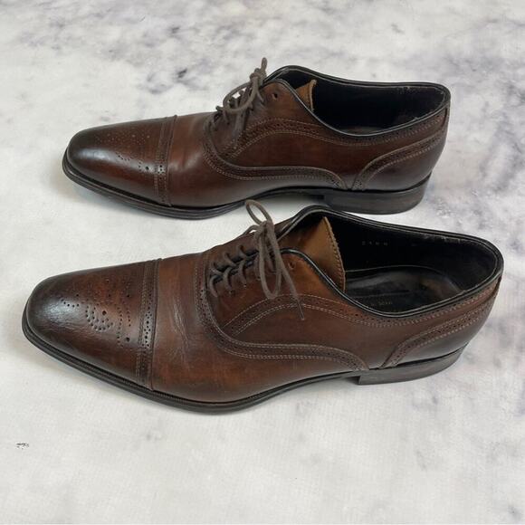 To Boot New York David Brown Leather Brogue Lace Up Oxfords - Picture 4 of 10